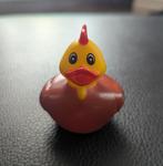 Bruin-gele badeend met rode hanenkam, Verzenden, Nieuw