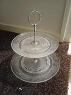 Zgan 2 laags glazen etagere, Ophalen of Verzenden, Zo goed als nieuw