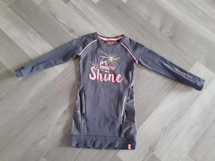 Quapi Jurk lange mouw Grijs / Roze, Maat 110/  116, Kinderen en Baby's, Kinderkleding | Maat 110, Gebruikt, Meisje, Jurk of Rok