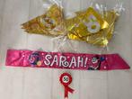 Sarah Versieringen Set, Ophalen of Verzenden, Gebruikt, Feestartikel, Verjaardag