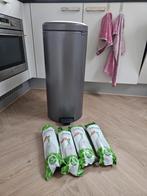 Brabantia prullenbak met+/- 70 zakken, Ophalen, 50 tot 75 cm, Rvs, 20 tot 30 liter