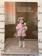 Meisje met viool (ME), Ophalen of Verzenden, Voor 1920, Gelopen, Kinderen