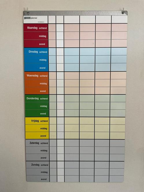 Metalen week planbord met magneetjes, Huis en Inrichting, Woonaccessoires | Memoborden, Zo goed als nieuw, Ophalen of Verzenden