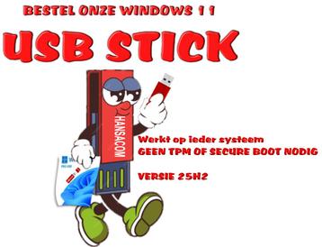 Windows 11 USB stick versie 25H2 beschikbaar voor biedingen