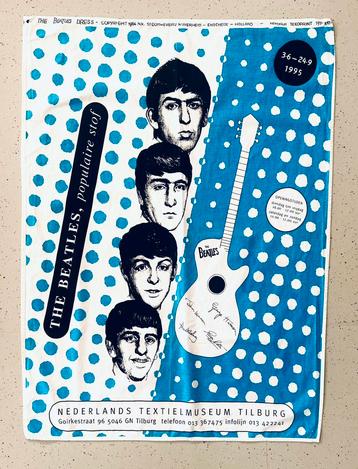 Vintage doek/poster "The Beatles Dress",  Textielmuseum 1995 beschikbaar voor biedingen
