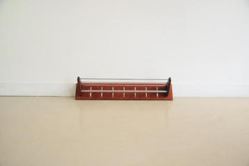 teakhouten & chromen wandkapstok beschikbaar voor biedingen