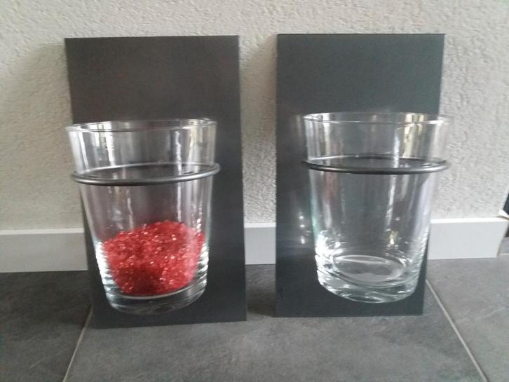 Decoratieve Wandvaasjes Set, Huis en Inrichting, Woonaccessoires | Kandelaars en Kaarsen, Zo goed als nieuw, 25 tot 50 cm, Metaal