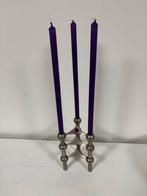 3 Stoff Nagel S22 Kandelaars + Kaarsen, Gebruikt, Ophalen of Verzenden, Metaal, Kandelaar