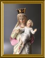 Antiek biscuit porseleinen Maria beeld, Antiek en Kunst, Antiek | Religie, Ophalen of Verzenden