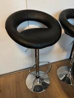 3 zwarte Barkrukken, in hoogte verstelbaar, kunstleer, Ophalen, In hoogte verstelbaar, 60 tot 90 cm, Zo goed als nieuw