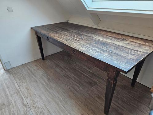 Antieke Franse Boerentafel in goede staat, Huis en Inrichting, Tafels | Sidetables, Zo goed als nieuw, 75 cm of meer, 200 cm of meer