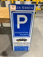 Parkeerbord eigen terrein voor vergunninghouders en wielklem, Ophalen of Verzenden