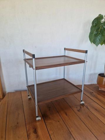 Pallisander mid century bar cart trolley.  beschikbaar voor biedingen