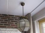 Art Deco messing plafondlamp hanglamp, Ophalen of Verzenden, Gebruikt, Glas