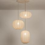 hanglamp bank vide tafel bed bank beige stof lampion lamp, Ophalen of Verzenden, Nieuw, Stof, Minder dan 50 cm