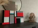 Set handgemaakte wanddecoratie( abstract), Huis en Inrichting, Ophalen of Verzenden, Zo goed als nieuw