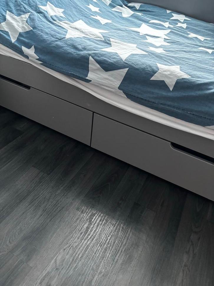 Nous bedbank met lattenbodem en lades, Huis en Inrichting, Slaapkamer | Bedden, Zo goed als nieuw, Eenpersoons, 90 cm, 200 cm