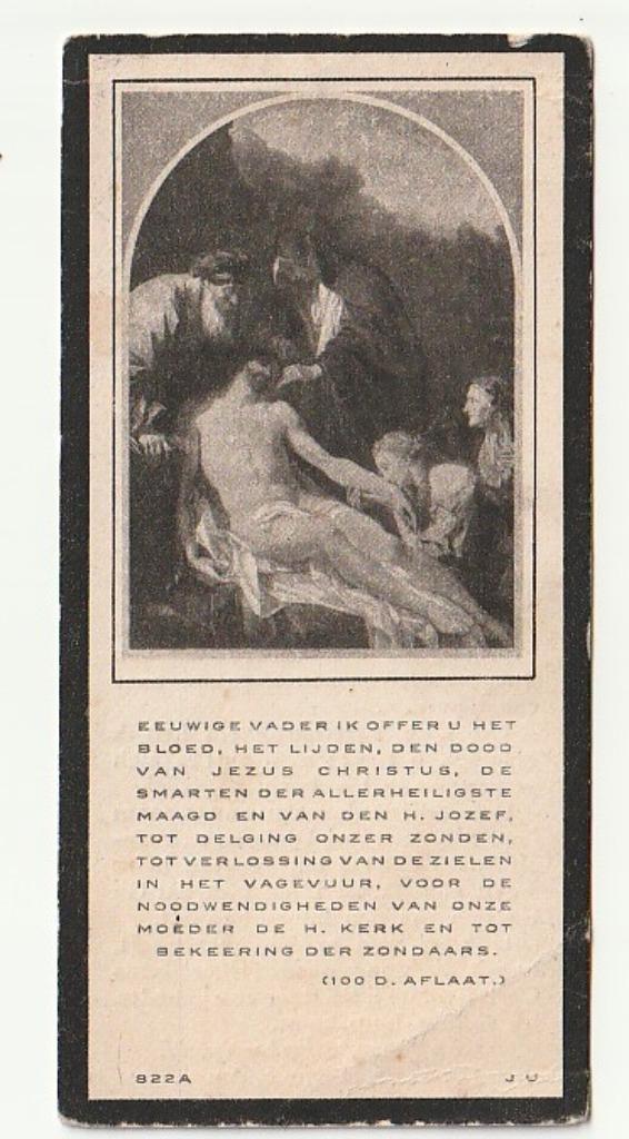 Adrianus Joannes NETTEN Van Beugen Nijmegen 1920, Verzamelen, Bidprentjes en Rouwkaarten, Bidprentje, Verzenden