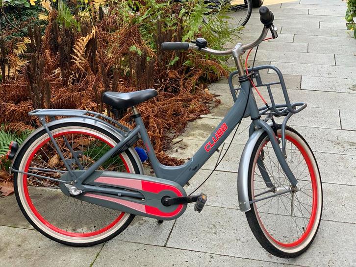 Meisjesfiets 24 inch - Alpina Clubb -Grijs/Rood, Fietsen en Brommers, Fietsen | Meisjes, Gebruikt, 24 inch, Handrem, Versnellingen