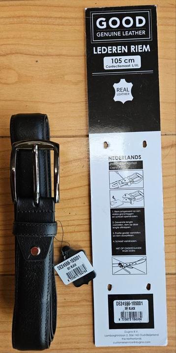 Nieuwe Dugros lederen riem zwart L/XL beschikbaar voor biedingen