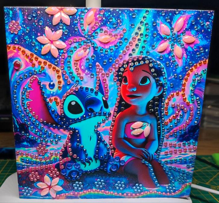 Lilo en Stitch kerstkaart 2, Hobby en Vrije tijd, Kaarten | Zelfgemaakt, Nieuw, Kerst, Ophalen of Verzenden