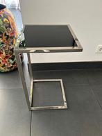 Bijzettafel zwart/staal, Huis en Inrichting, Ophalen, Minder dan 55 cm, Gebruikt, Metaal of Aluminium
