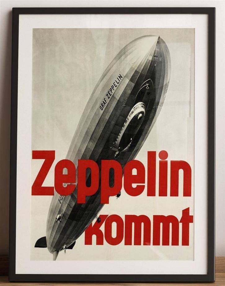ZEPPELIN KOMMT Luchtvaart Graf Zeppelin Poster Affiche, Verzamelen, Luchtvaart en Vliegtuigspotten, Nieuw, Kaart, Foto of Prent
