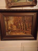 Landschapsschilderij met bomen en huisje, Ophalen of Verzenden