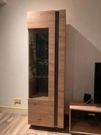 Vitrinekast eiken/antraciet, Huis en Inrichting, Kasten | Vitrinekasten, Ophalen, Glas, Met deur(en), 50 tot 100 cm
