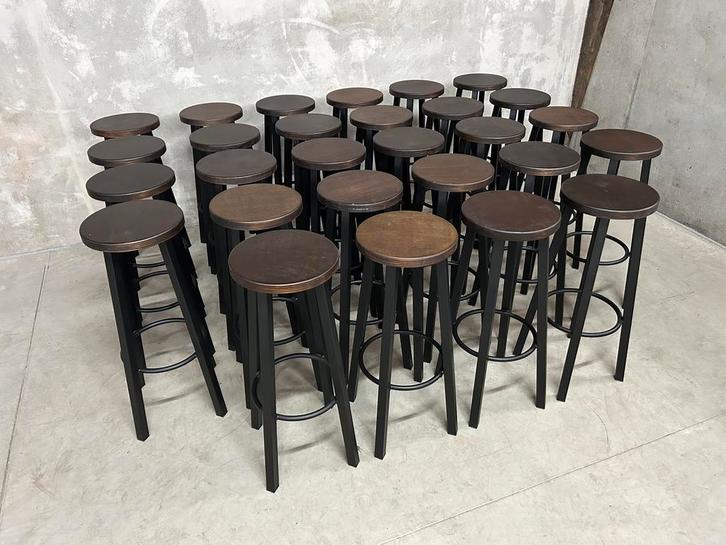 Stevige Barkrukken Jong Gebruikt, Huis en Inrichting, Barkrukken, Zo goed als nieuw, 60 tot 90 cm, Hout, Metaal, 5 krukken of meer