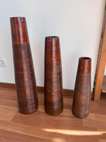 Mooie stenen handgemaakte vazen, 40-50-60 cm hoogte 