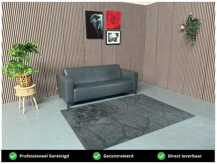 GRATIS LEVERING Montel Bank Leer 200x85 REFURBISHED, Huis en Inrichting, Banken | Bankstellen, Zo goed als nieuw, Rechte bank