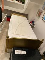 Massief Houten 1 persoonsbed + Auping Lattenbodem, 90 cm, Eenpersoons, Bruin, Ophalen of Verzenden