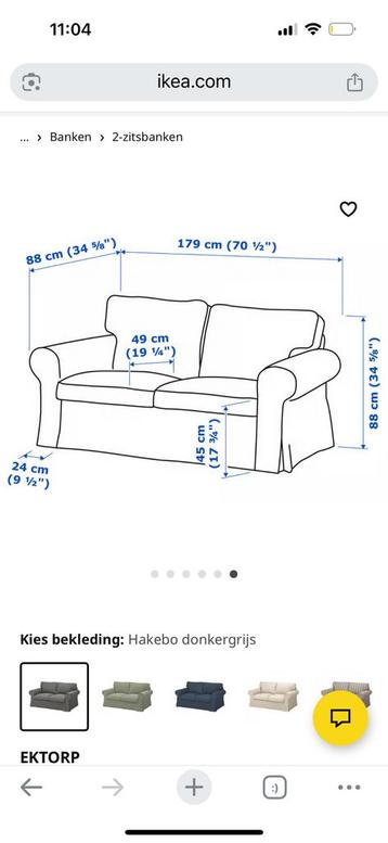 Ektorp grijze bank in goede staat - afbeelding 5
