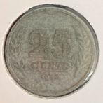 25 Cent Zink / Zinken kwartje uit 1943 van Wilhelmina, Postzegels en Munten, Munten | Nederland, Verzenden, Koningin Wilhelmina