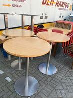 3 mooie statafels met RVS poot diameter 90cm 114 cm hoog, Huis en Inrichting, Tafels | Statafels, Ophalen, Info@wilnic.nl, Gebruikt