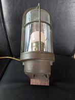 SCHEEPSLAMP MESSING KOOILAMP INDUSTRIA ROTTERDAM INDUSTRIEEL, Huis en Inrichting, Lampen | Wandlampen, Ophalen of Verzenden, Gebruikt