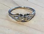 mooie zware zilveren ring met zirkonia brug - 16mm, Sieraden, Tassen en Uiterlijk, Ringen, Ophalen of Verzenden, Met edelsteen