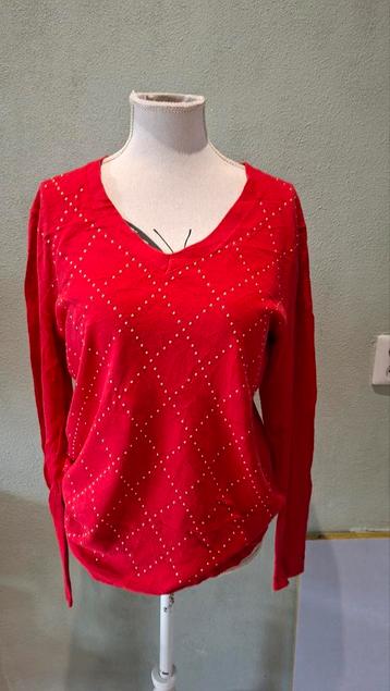 Tommy Hilfiger rode trui met gouden ronde studs S beschikbaar voor biedingen
