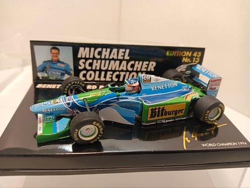 F1 Benetton Ford b 194 Michel Schumacher Minichamps 1,43, Hobby en Vrije tijd, Modelauto's | 1:43, Zo goed als nieuw, Auto, MiniChamps