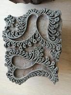 antiek India metalen drukblok kleed textielontwerp kunstwerk, Ophalen of Verzenden