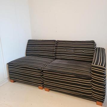 SALE Vintage elementenbank blauw wit gestreept  beschikbaar voor biedingen