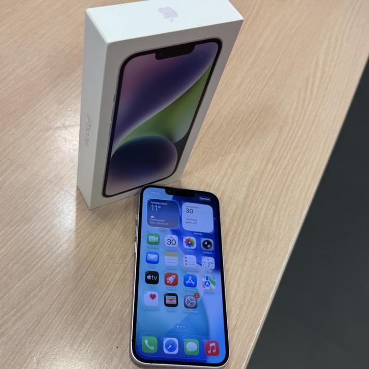 Iphone 14 lila 128gb  Batt: 85%, Telecommunicatie, Mobiele telefoons | Apple iPhone, Zo goed als nieuw