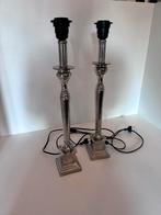 Verzilverde Lampen - Set van 2, Ophalen of Verzenden, Zo goed als nieuw, Metaal, Minder dan 100 cm