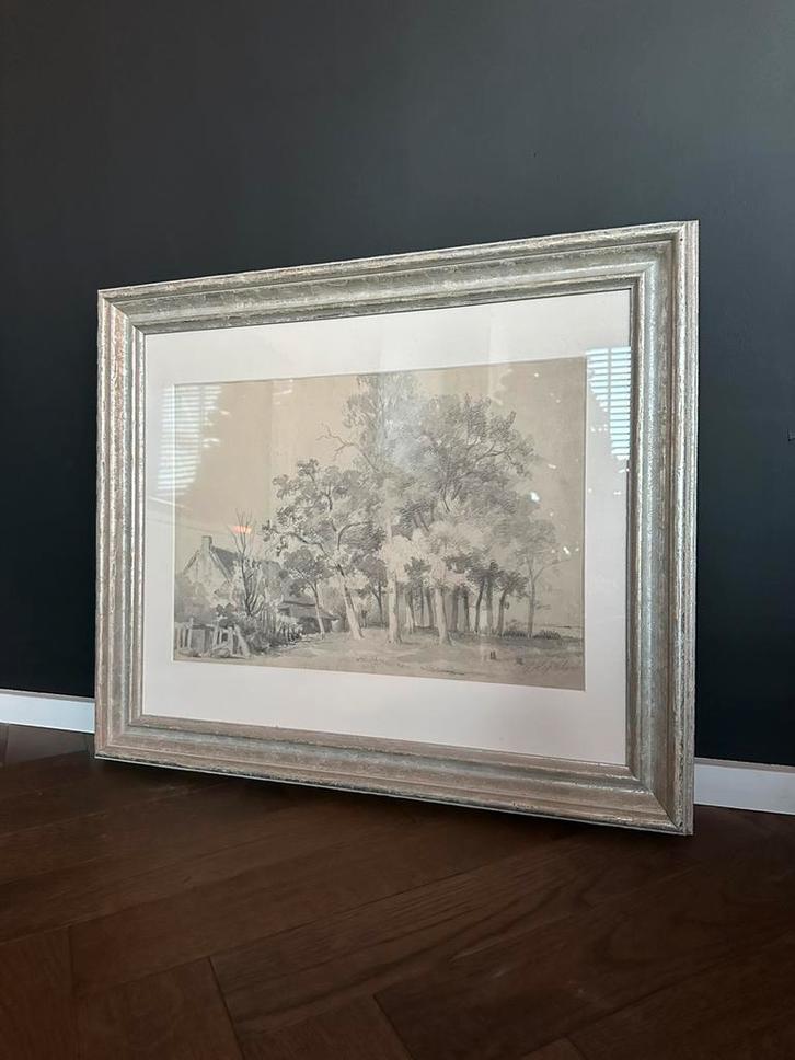 Bijzondere Aquarel Tekening van Koekkoek ingekaderd!, Antiek en Kunst, Kunst | Tekeningen en Foto's, Ophalen of Verzenden