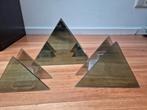 Glazen Piramide waxinelichthouders - Set van 3, Ophalen, Nieuw