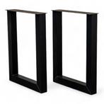 Set van twee zwarte metalen u-bartafelpoten van 87cm hoog, Ophalen, Tafelpoot, 50 tot 100 cm, Nieuw