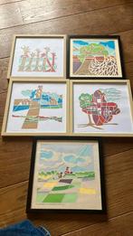 Vijf keer knipkunst in lijst, Antiek en Kunst, Ophalen of Verzenden