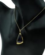 Unieke 14 karaats gouden design ketting hanger Amethist, Ophalen of Verzenden, Zo goed als nieuw, Goud, Goud