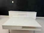 Witte Salontafel & Dressoir Set, Ophalen, Kunststof, Gebruikt, 100 tot 150 cm